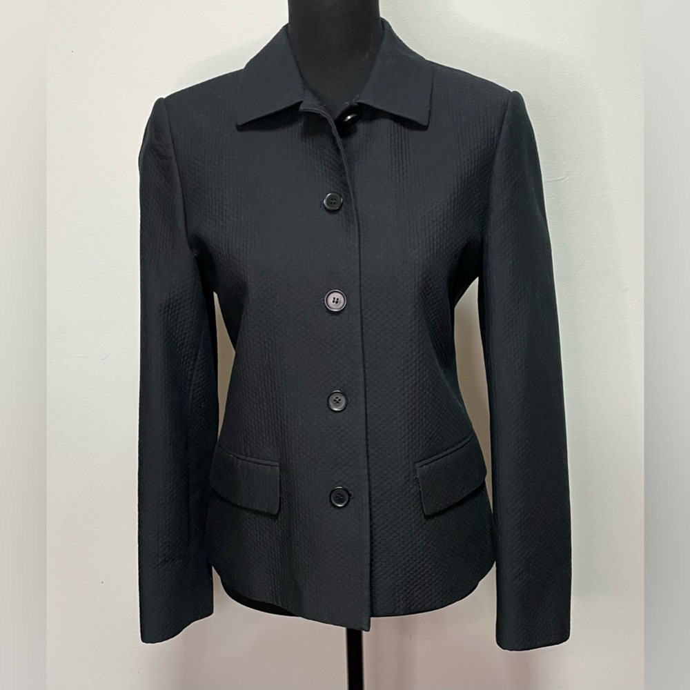 Talbots Black Cotton Blazer Size 6